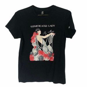 Vintage "Sophisticated Lady" Graphic Tee - Black with Red & Gray Accents